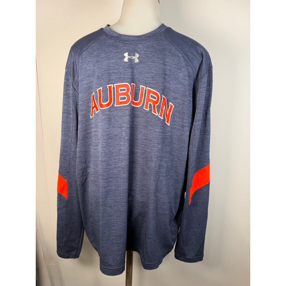 Under Armour Auburn Tigers Mens Long Sleeve Heather Navy Blue Performance Shirt
